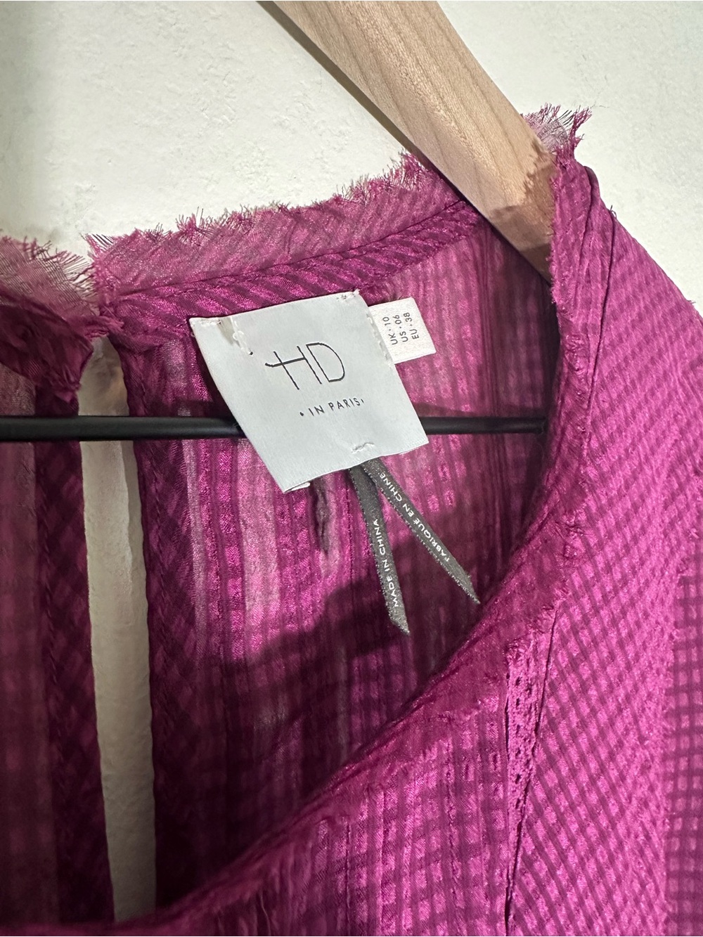 Anthropologie - HD in Paris Fuchsia Textured Women's Blouse